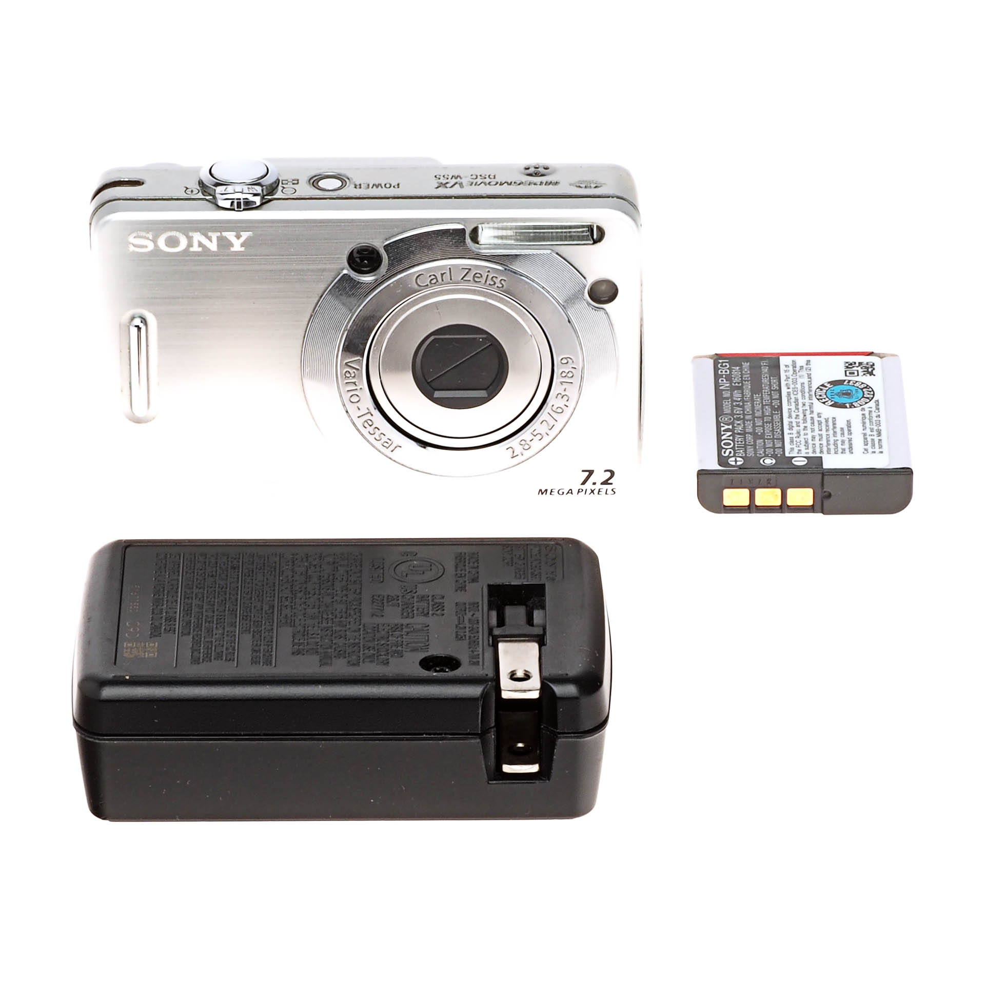 meel dok nabootsen Buy Sony Cyber-Shot DSC-W55 7.2 MP 3X Optical Zoom Digital Compact Camera  Silver DSCW55 - National Camera Exchange